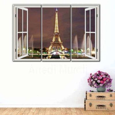 Tris quadri moderni stampa tela Parigi