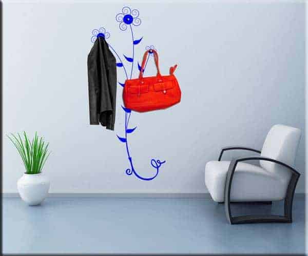 Adesivi da parete appendiabiti fiore stilizzato