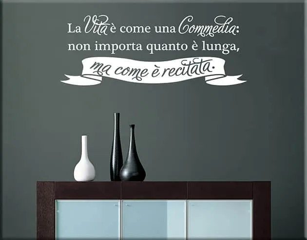 Adesivi da parete frase vita Seneca arredo