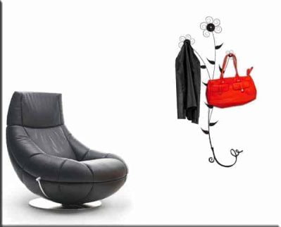 Adesivi murali appendiabiti fiore stilizzato