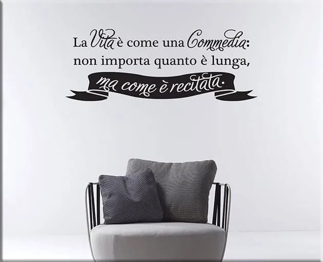 Adesivi murali frase vita Seneca arredo