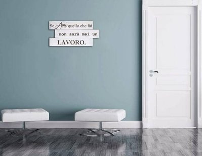 Pannelli decorativi shabby chic in legno frase lavoro