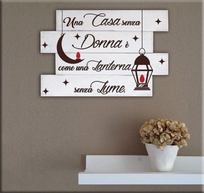 Shabby chic pannelli decorativi in legno frase donna