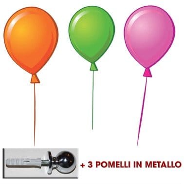 palloncini tre appendiabiti adesivi murali