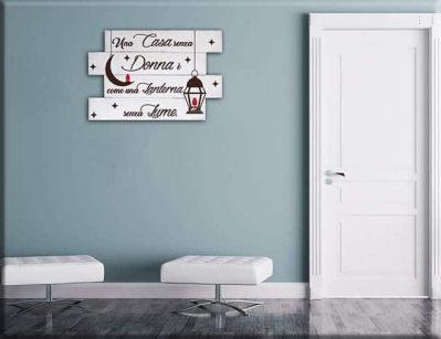pannelli decorativi in legno shabby chic frase donna