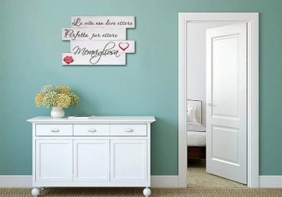 pannelli decorativi in legno shabby chic frase vita