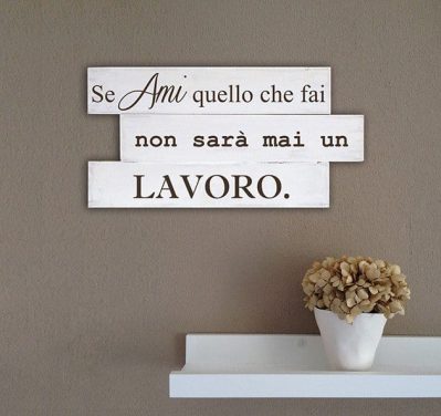 shabby chic pannelli decorativi in legno frase lavoro