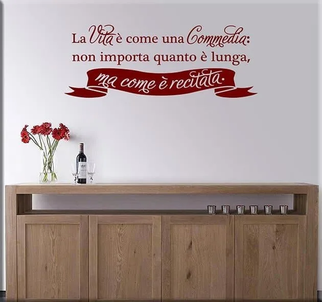 wall stickers frase vita Seneca arredo