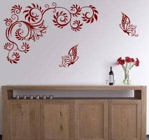 Adesivi Murali Farfalle Viola Sacinora - Decorazione Rimovibile In Vinile Per Cameretta, Soggiorno E Camera Da Letto (48x55 Cm)