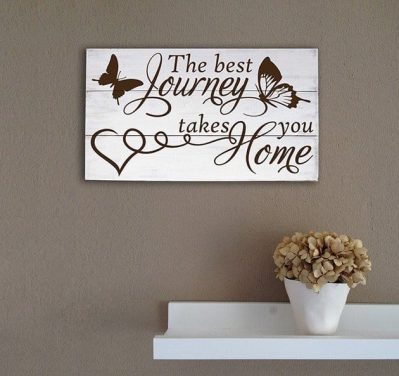 Pannelli decorativi da parete shabby chic in legno frase home casa