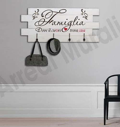 PANNELLI DA PARETE SHABBY CHIC APPENDIABITI IN LEGNO