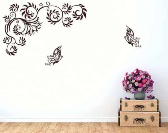 wall stickers farfalle fiori stilizzati
