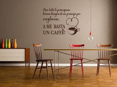 adesivi murali frase caffè cucina arredo