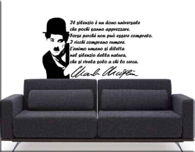 Adesivi murali arredo frase Charlie Chaplin