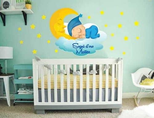 Adesivi murali bebè personalizzato nome bambino