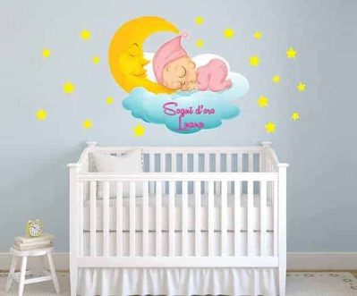 adesivi murali bebè personalizzato nome bambina