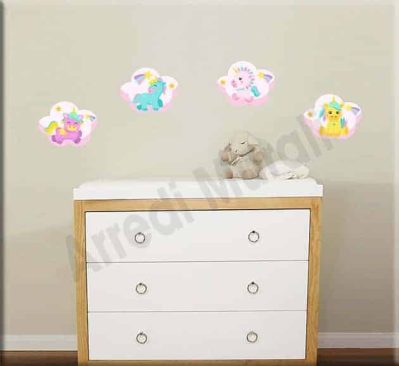 adesivi murali unicorni camerette bambini