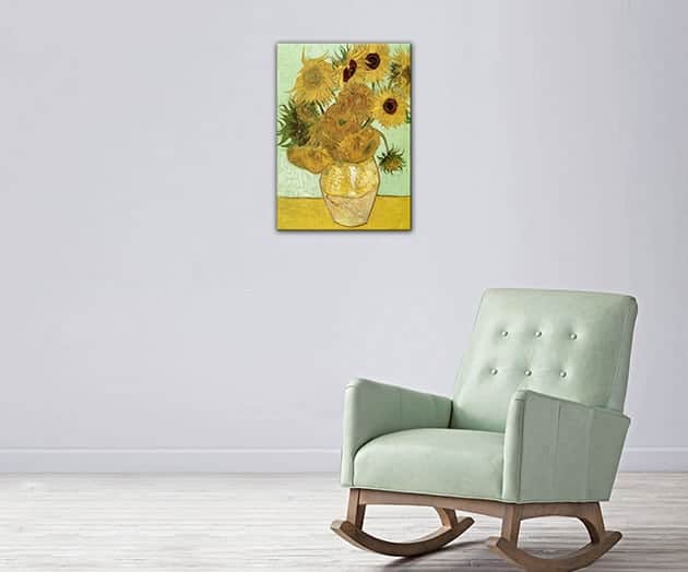 QUADRO MODERNO VAN GOGH VASO DI GIRASOLI - Arredi Murali