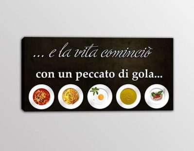 quadro moderno frase arredo cucina