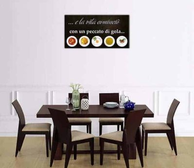 quadro moderno frase cucina arredo