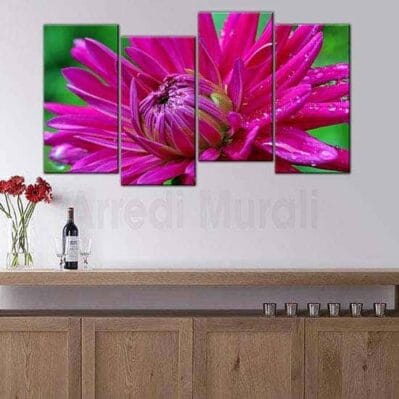 Quadri moderni fiore quattro stampe su tela fiore fucsia