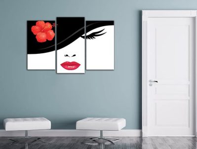 Tris quadri moderni stampe tela bellezza donna