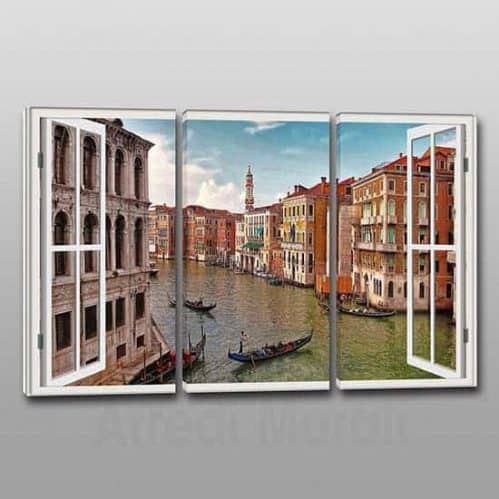 Quadri moderni stampa su tela finestra Venezia