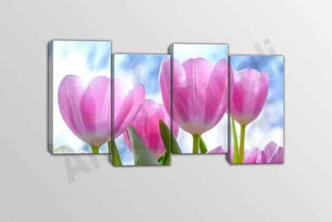 Quadri moderni tulipani quattro stampe su tela