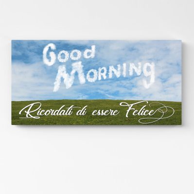 Quadro moderno stampa su tela frase felicità per arredare con gioia la zona giorno.