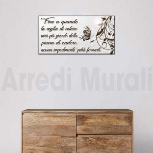 Quadro moderno con frase su tela per arredo pareti