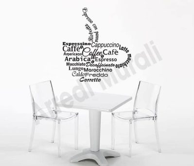 2 Set Adesivi Murali Da Parete A Tema Caffè - Adesivi In PVC 40x60 Cm Per Cucina, Bar E Soggiorno