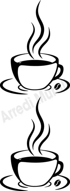 Adesivo Da Parete Per Vetro – Tazza Di Caffè Da Asporto, Decalcomania Bianca 300x380mm Per Negozi E Arredamento