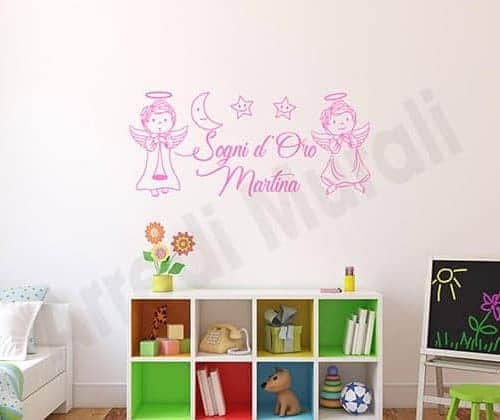 Adesivi murali con nome cameretta bambini scritta adesiva con dedica Wall stickers personalizzato bimbi wall decal adesivo da parete nursery - Italia