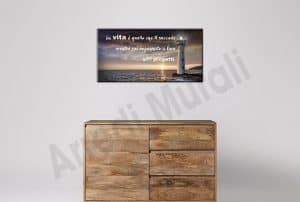 Quadro moderno frase vita stampa tela arredo casa