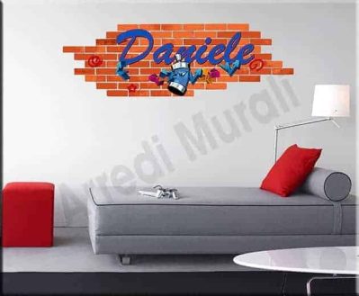 adesivo murale personalizzato graffito murales nome