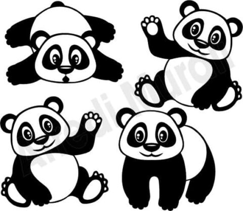 wall stickers camerette bambini simpatici panda