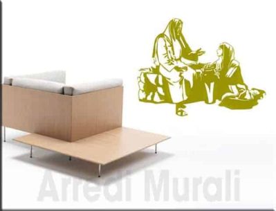 adesivi murali Gesù e la samaritana decorazioni da parete