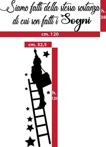 Adesivi murali frase sogni e stelle