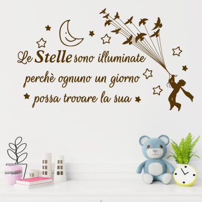 Adesivi da parete frase stelle il piccolo principe decorazioni WS1527