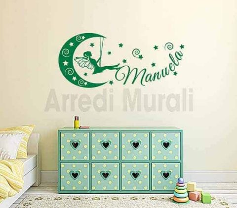 Adesivi murali Sticker parete metro con unicorno personalizzabile con