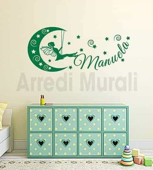 Adesivi Murali CAMERETTA NOMI bambina LETTERA -S - FIORI FARFALLE - Wall Stickers VINILE LUCIDO HD lettere (15 CM