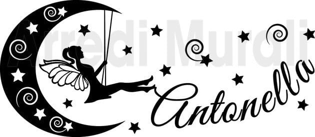 adesivi murali nome personalizzato stelle