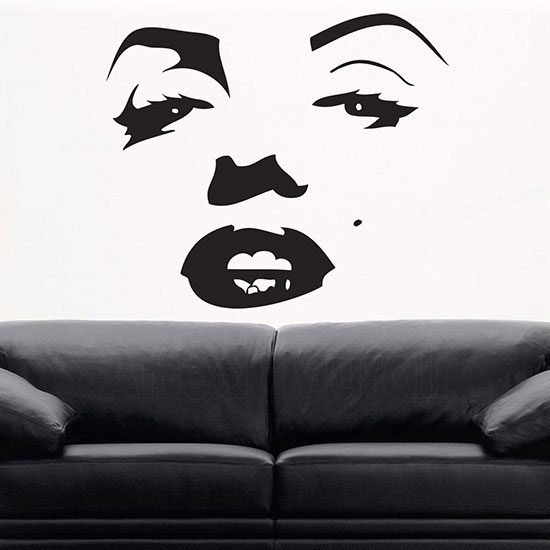 Adesivi murali Marilyn Monroe volto nero