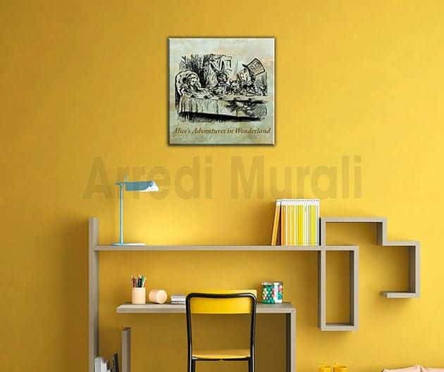 Quadro Su Tela Alice Nel Paese Delle Meraviglie - Stampa Ispiratrice Positiva - Decorazione Parete 30x45 Cm