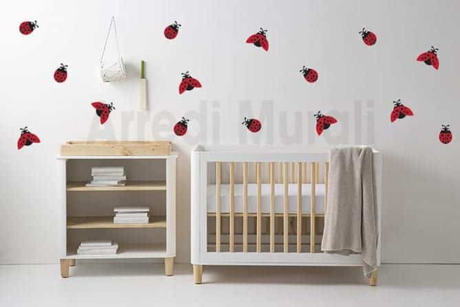 adesivi da parete coccinelle decorazioni murali