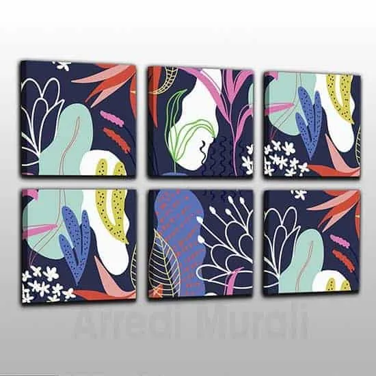 Tableau Moderne Sur Toile - Stampa Su Tela - Art Abstrait 90x40 Cm Multicolore - Fabriqué Italie