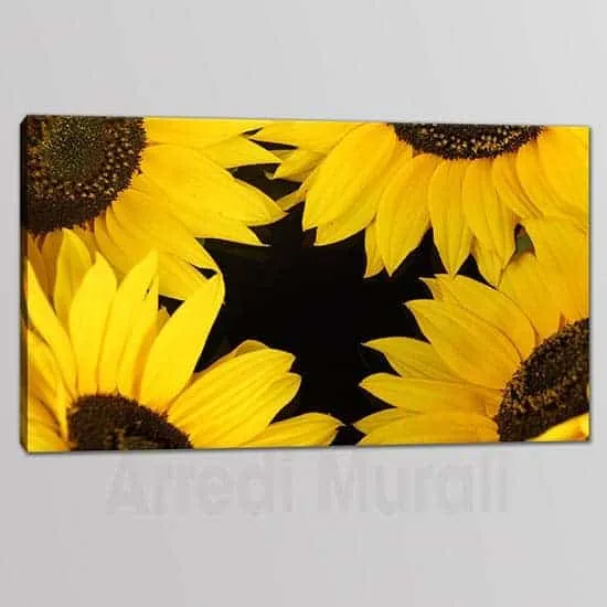Stampa Su Tela Grande Girasole Pixxprint - Quadro Murale 100x70 Cm, Telaio In Legno 2 Cm Spessore, Pronto Da Appendere - 3