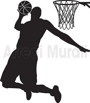 KeLay Fs Adesivo Da Parete 3D Basket, Pallacanestro, Sportivo, Per