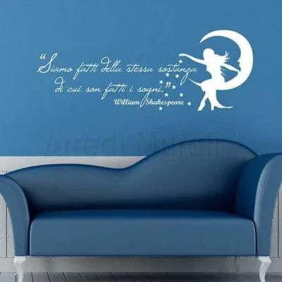 Adesivo murale frase William Shakespeare bianco