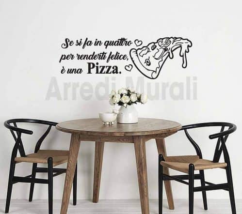 adesivi murali frase pizza decorazioni